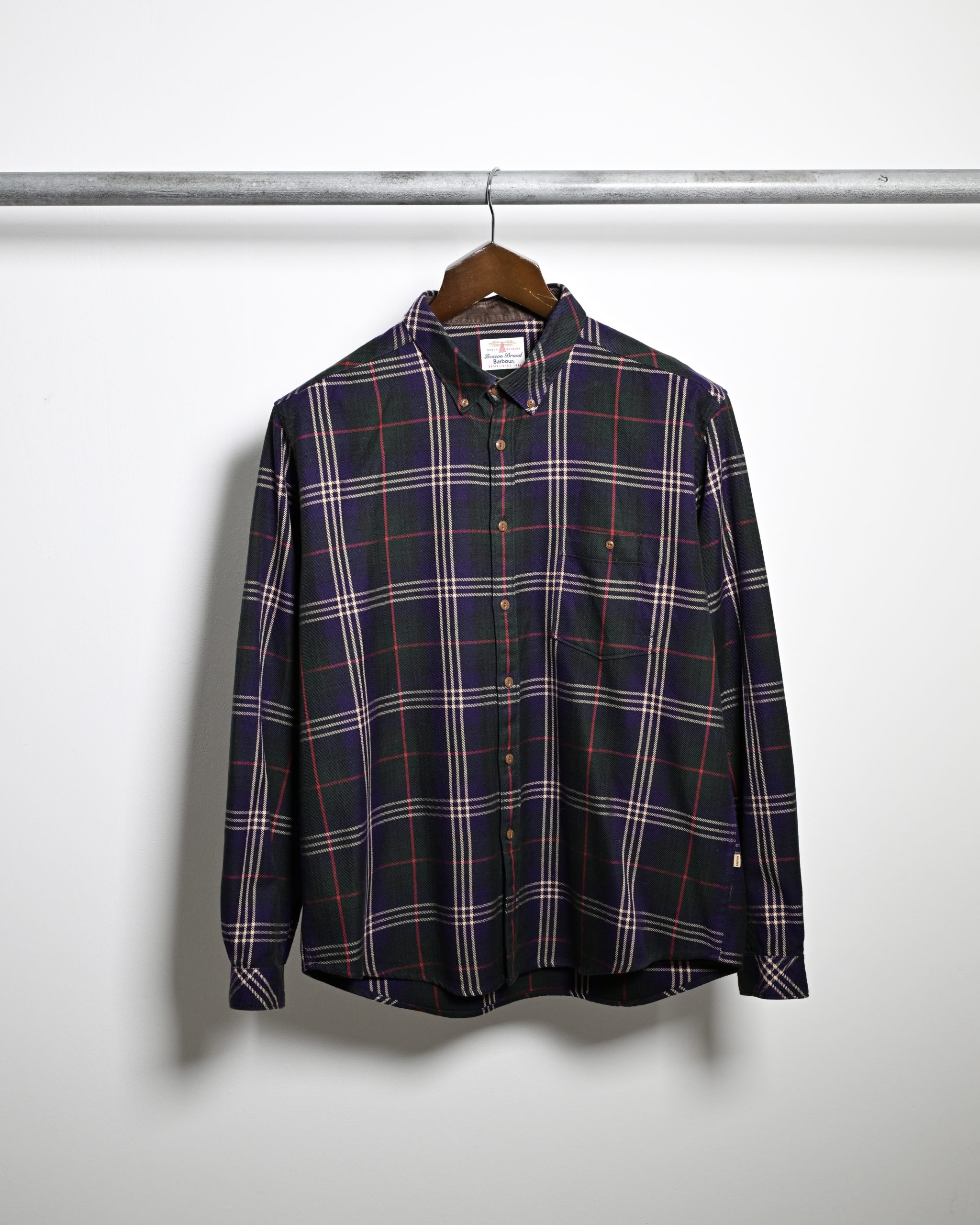 BARBOUR BEACON PLAID FLANNEL SHIRT (XL)