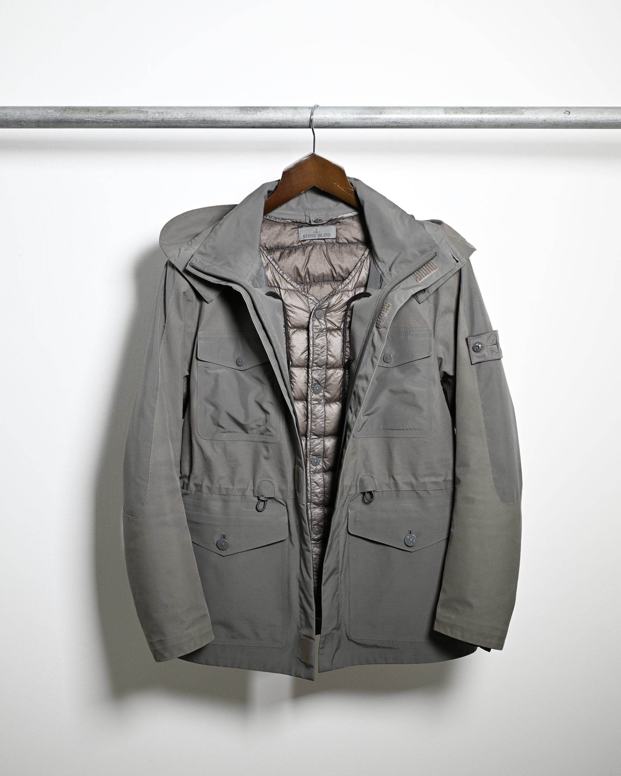 STONE ISLAND GHOST TANK SHIELD MULTI LAYER FUSION JACKET + DOWN