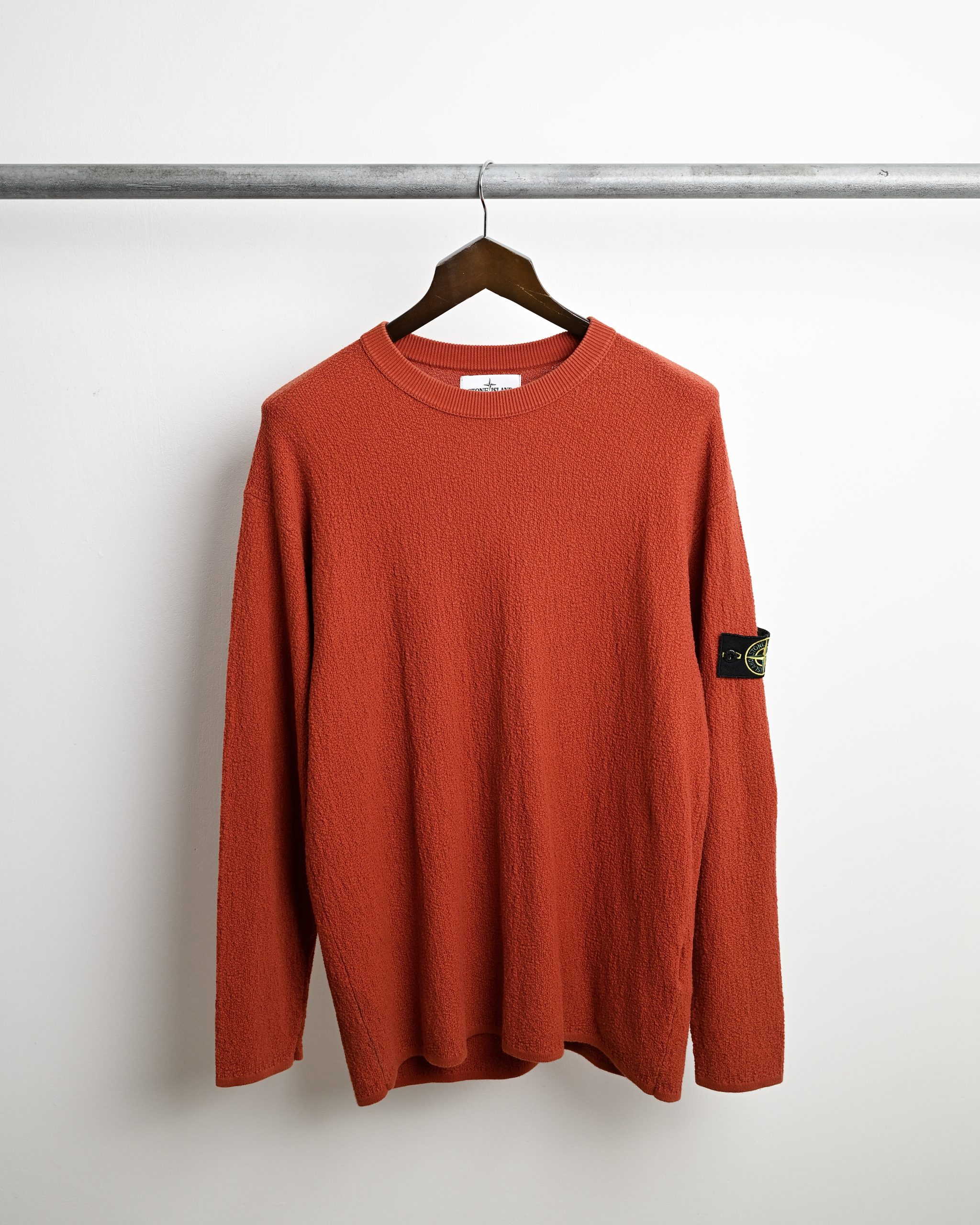 STONE ISLAND SS19 TEXTURED COTTON CREW KNIT (XL) - Jazzy Badger