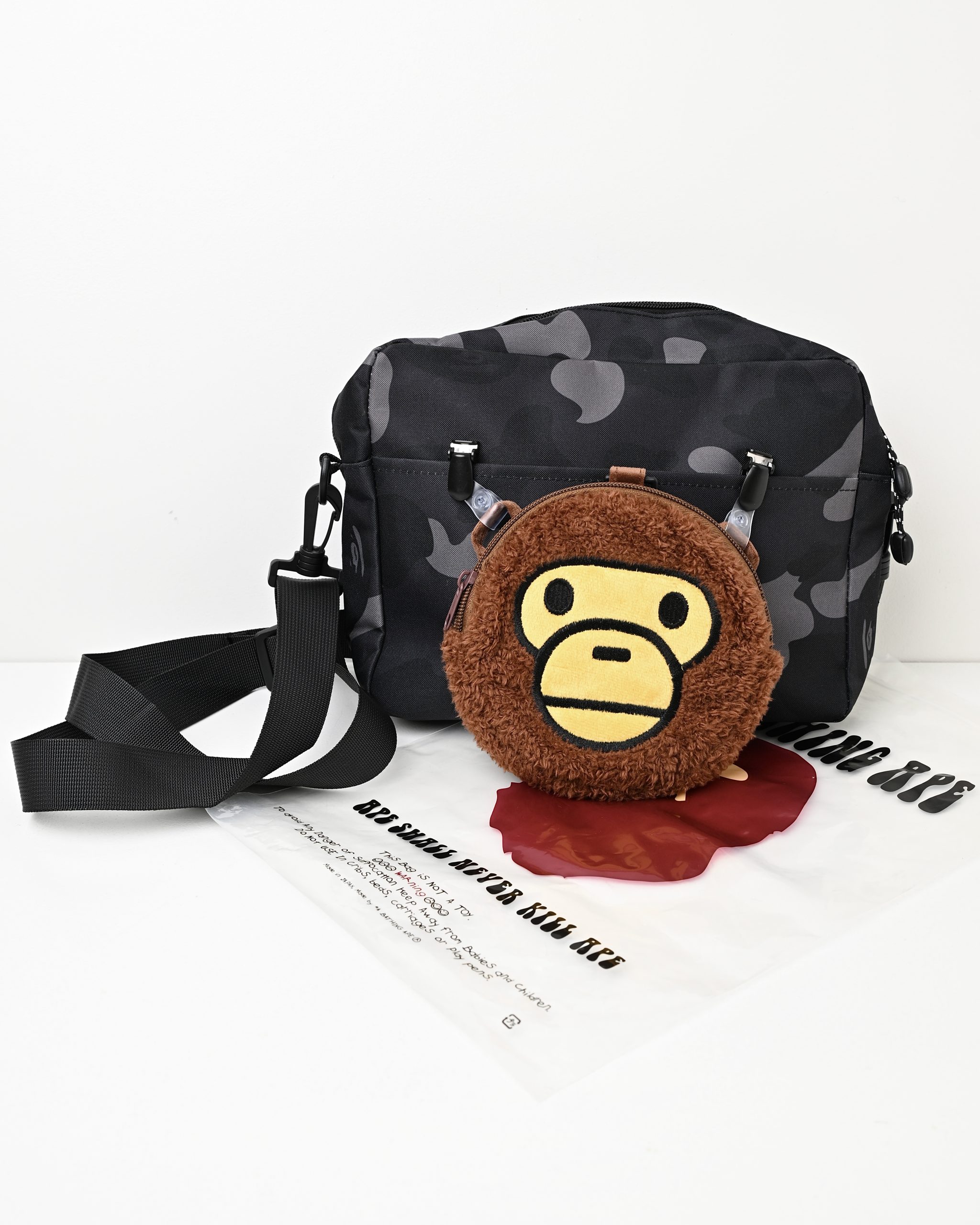 BAPE CAMO SHOULDER BAG + MILO POUCH
